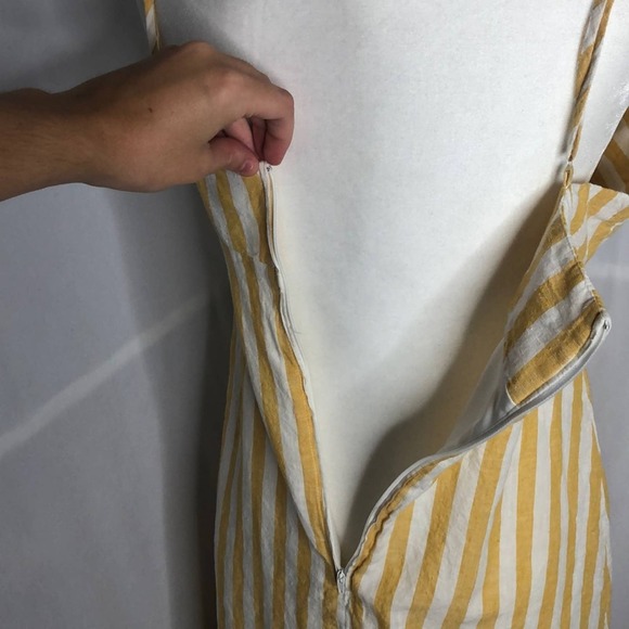 Cad mustard yellow striped sleeveless dress - Picture 7 of 8